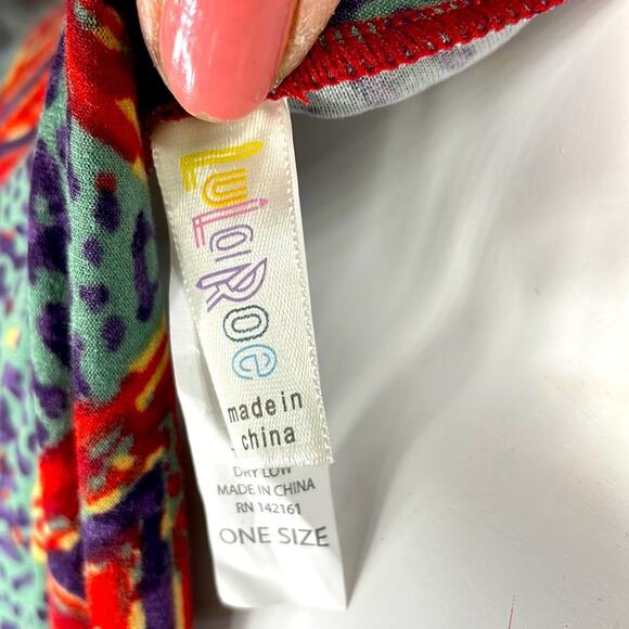 LuLaRoe Buttery Soft Comfort Leggings Size OS 2-10 Greens Rusts Reds Fall Colors - Picture 10 of 16